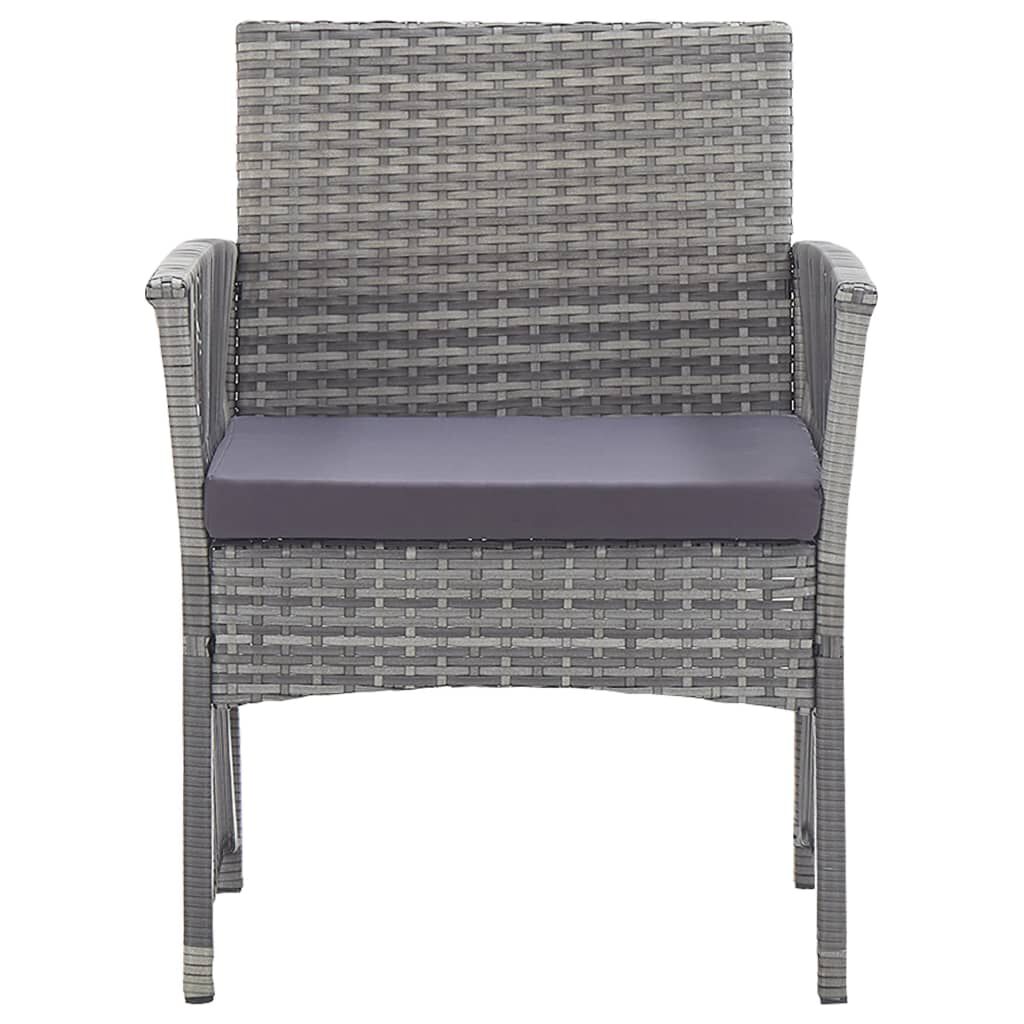 vidaXL 4 Piece Garden Lounge Set with Cushion Poly Rattan Anthracite
