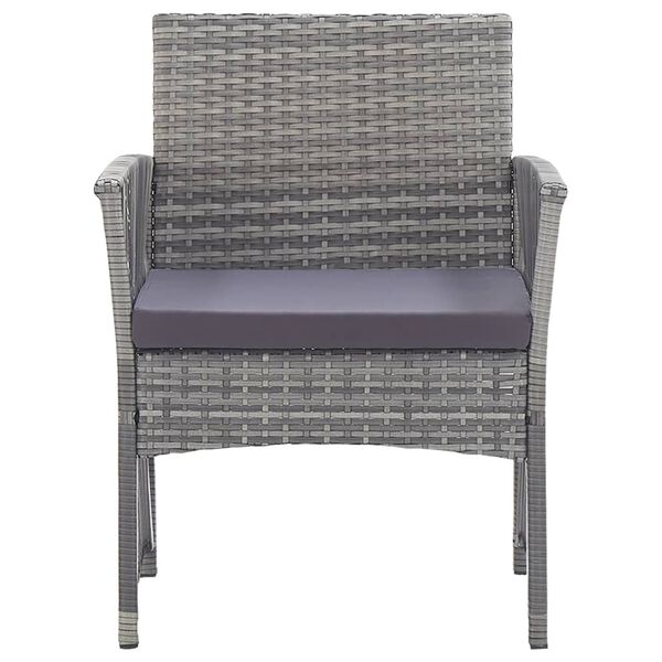 vidaXL 4 Piece Garden Lounge Set with Cushion Poly Rattan Anthracite