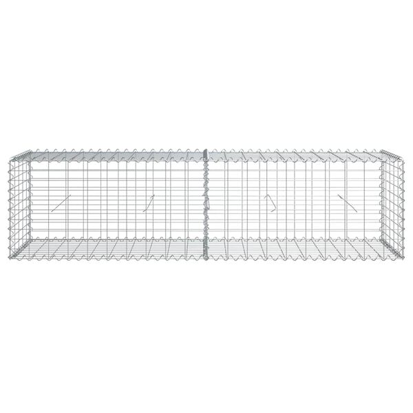 vidaXL Gabion Basket with Cover 200x50x50 cm Galvanised Iron