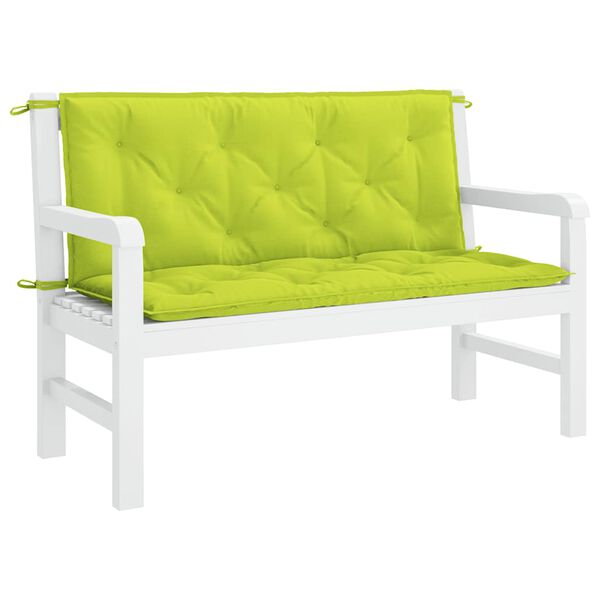 vidaXL Garden Bench Cushion Bright Green 120x(50+50)x7cm Oxford Fabric