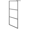 vidaXL Walk-in Shower Wall with Shelf Black 100x195 cm ESG Glass&Aluminium
