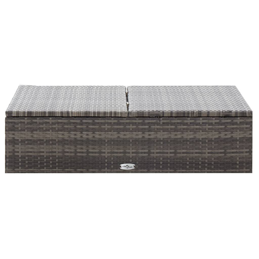 vidaXL 2 Piece Garden Lounge Set with Cushions Poly Rattan Grey