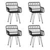 vidaXL 5 Piece Garden Dining Set Black Poly Rattan