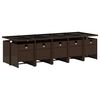 vidaXL 11 Piece Garden Dining Set with Cushions Brown Poly Rattan