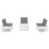 vidaXL 4 Piece Garden Lounge Set with Cushions Plastic White