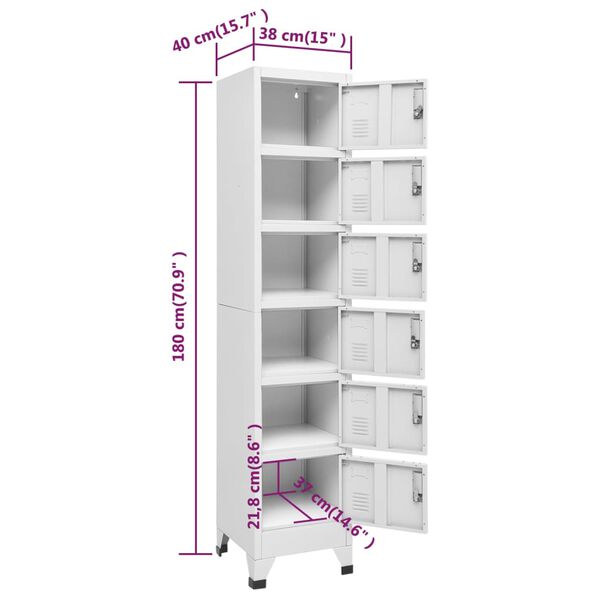 vidaXL Locker Cabinet Light Grey 38x40x180 cm Steel