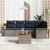 vidaXL Garden Sofa Set 6 pcs Grey Poly rattan