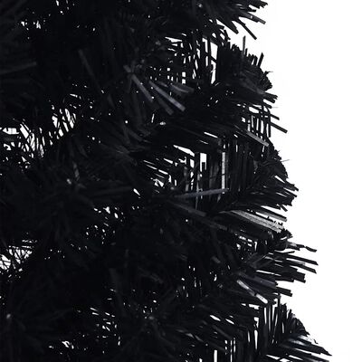 vidaXL Artificial Half Christmas Tree with Stand Black 150 cm PVC