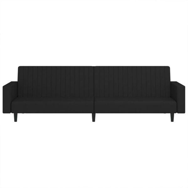 vidaXL 2-Seater Sofa Bed Black Velvet