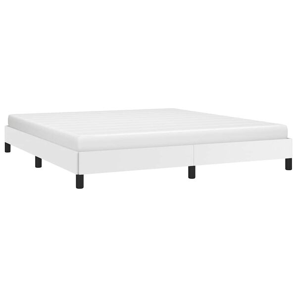 vidaXL Bed Frame without Mattress White California King Faux Leather