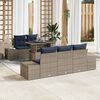 vidaXL Garden Sofa Set 6 pcs Grey and navy blue 100 x 55 x 73 cm