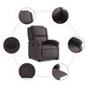 vidaXL Electric Stand up Recliner Chair Dark Brown Real Leather