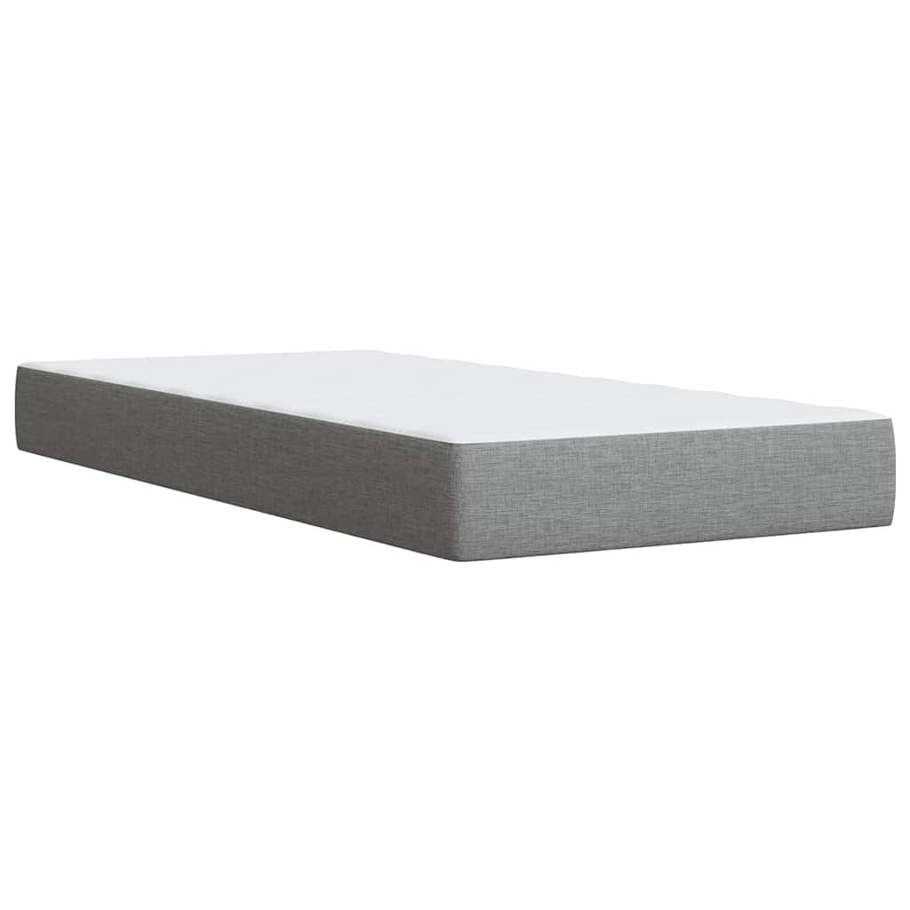 vidaXL Box Spring Bed with Mattress Light Grey Twin XL Fabric