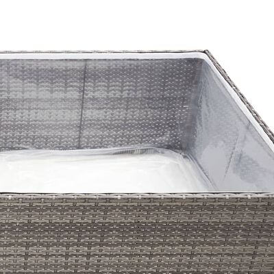 vidaXL Garden Planter Grey 80x80x40 cm Poly Rattan