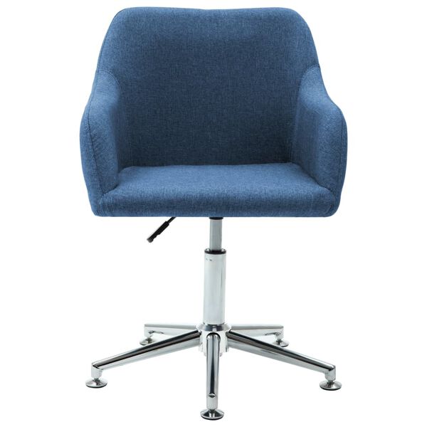 vidaXL Swivel Dining Chair Blue Fabric