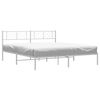 vidaXL Metal Bed Frame without Mattress with Headboard White 183x213cm