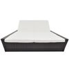 vidaXL Outdoor Lounge Bed with Cushion Poly Rattan Brown