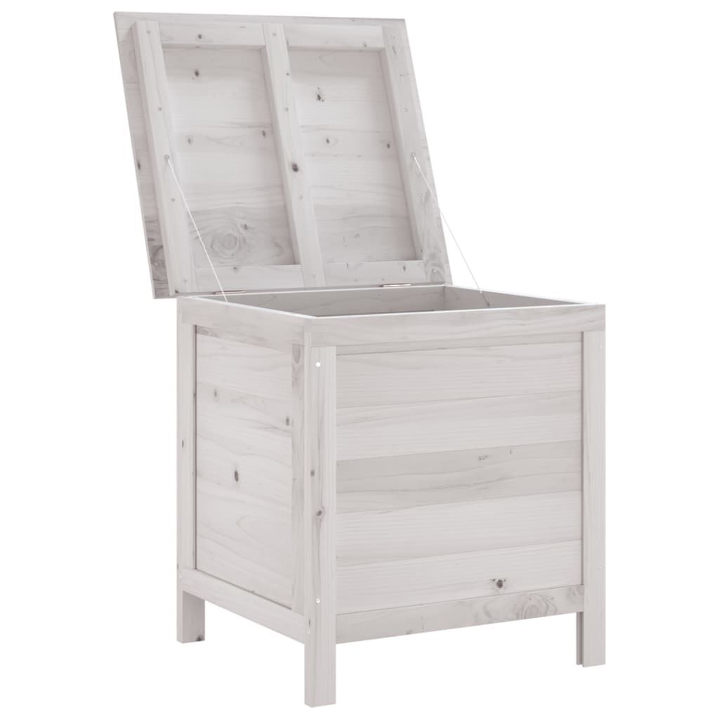 vidaXL Garden Storage Box White 50x49x56.5 cm Solid Wood Fir