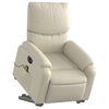 vidaXL Electric Stand up Massage Recliner Chair Cream Faux Leather