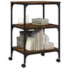 vidaXL Printer Stand 3-Tier Smoked Oak 50x41x75 cm Engineered Wood