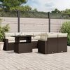 vidaXL 9 Piece Garden Sofa Set with Cushions Brown Poly Rattan