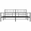 vidaXL Metal Bed Frame without Mattress with Footboard Black 193x203cm
