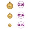 vidaXL Artificial Pre-lit Christmas Tree with Ball Set Green 210 cm