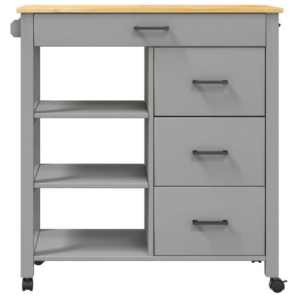vidaXL Kitchen Trolley MONZA 84x40x90 cm Solid Wood Pine