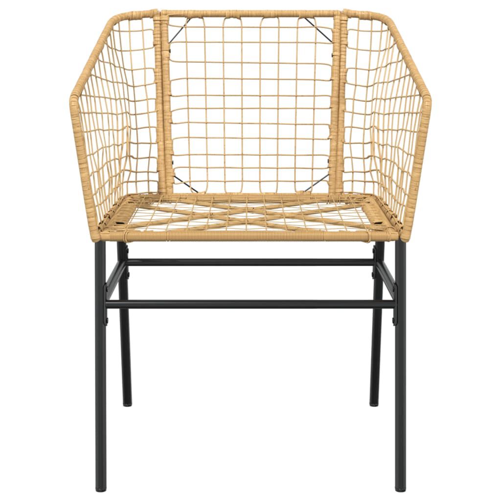 vidaXL Garden Chairs 2 pcs Brown Poly Rattan