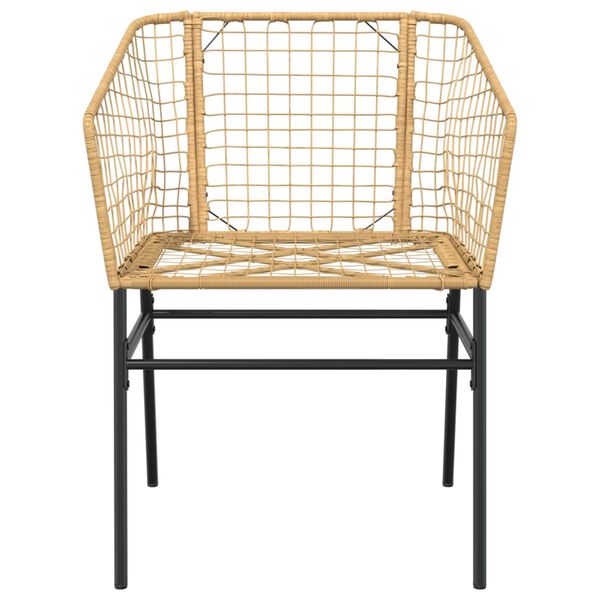 vidaXL Garden Chairs 2 pcs Brown Poly Rattan