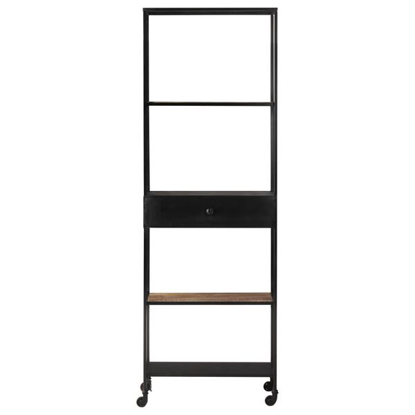 vidaXL Book Cabinet 60x35x180 cm Rough Mango Wood & Iron