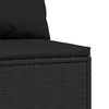 vidaXL Garden Middle Sofas with Cushions 2 pcs Black Poly Rattan