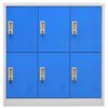 vidaXL Locker Cabinets 2 pcs Light Grey and Blue 90x45x92.5 cm Steel