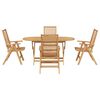 vidaXL Garden Dining Set 5 pcs Brown Solid teak wood
