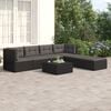 vidaXL 6 Piece Garden Lounge Set with Cushions Black Poly Rattan