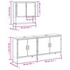 vidaXL 3 Piece Bathroom Furniture Set Smoked Oak Engineered Wood