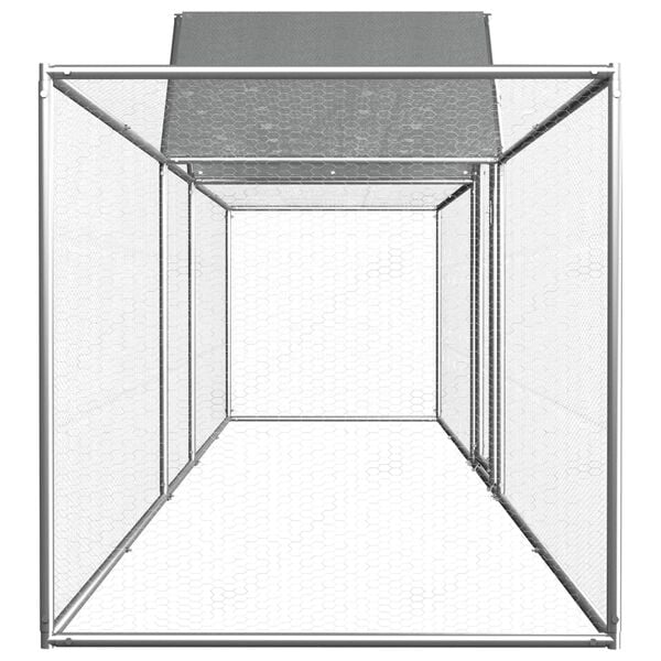 vidaXL Chicken Coop 5x1x1.5 m Galvanised Steel
