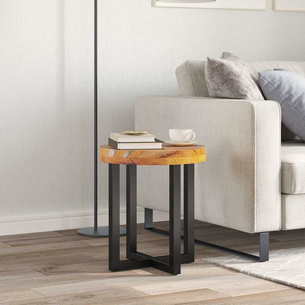 vidaXL Coffee Table 40x45 cm Solid Teak Wood and Polyresin