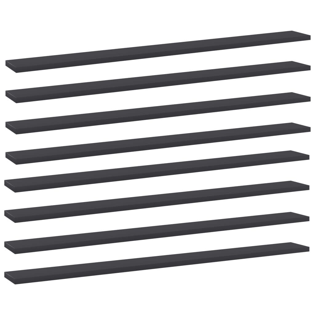 vidaXL Bookshelf Boards 8 pcs Grey 100x10x1.5 cm Engineered Wood