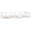 vidaXL 8 Piece Garden Lounge Set with Cushions White Solid Wood