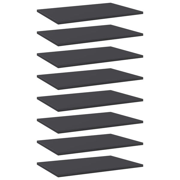 vidaXL Bookshelf Boards 8 pcs Grey 60x40x1.5 cm Engineered Wood
