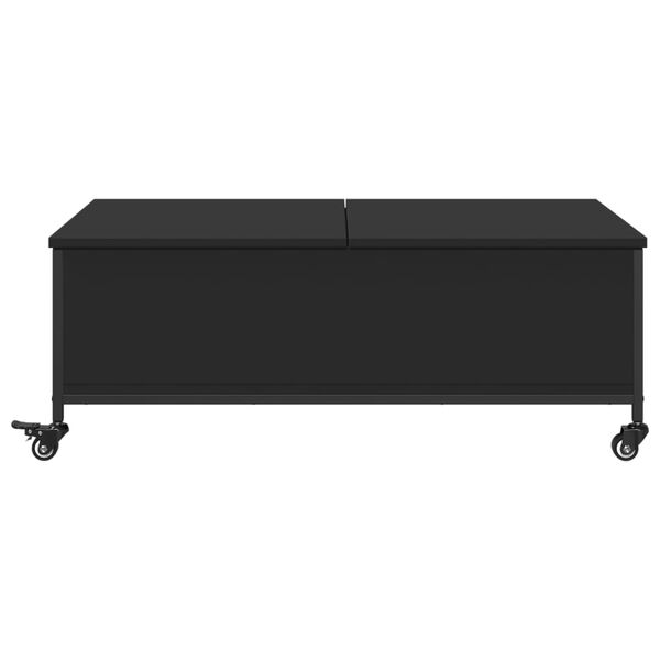 vidaXL Coffee Table with Wheels Black 91x55x34 cm Engineered Wood