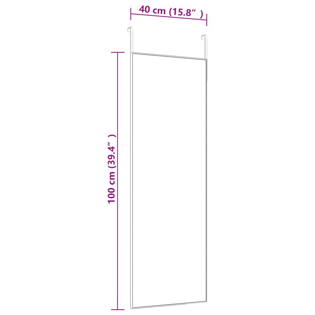 vidaXL Door Mirror Gold 40x100 cm Glass and Aluminium