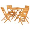 vidaXL 5 Piece Garden Dining Set Solid Wood Teak