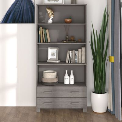 vidaXL Highboard HAMAR Solid Wood Pine Light Grey