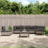 vidaXL 7 Piece Garden Lounge Set with Cushions Anthracite Poly Rattan