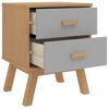 vidaXL Bedside Cabinet OLDEN Grey and Brown Solid Wood Pine