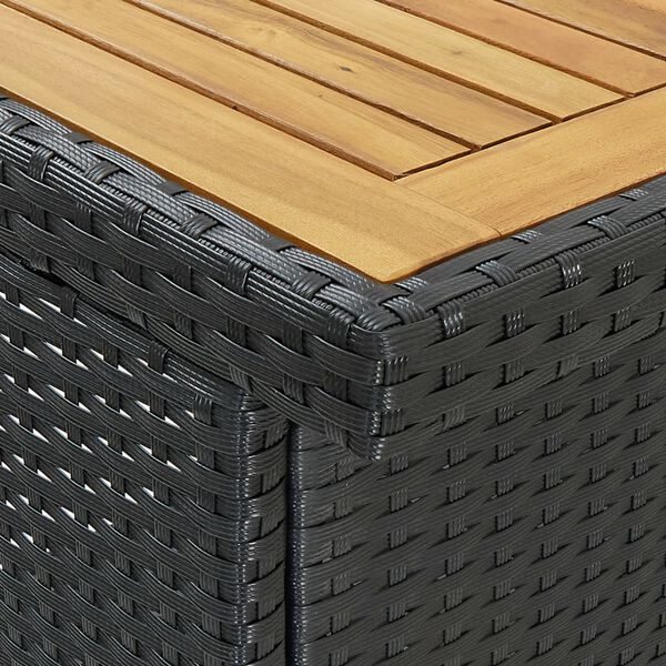 vidaXL 3 Piece Bar Set Poly Rattan Black