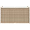 vidaXL Outdoor Storage Bench with Cushion Beige 100 cm Poly Rattan