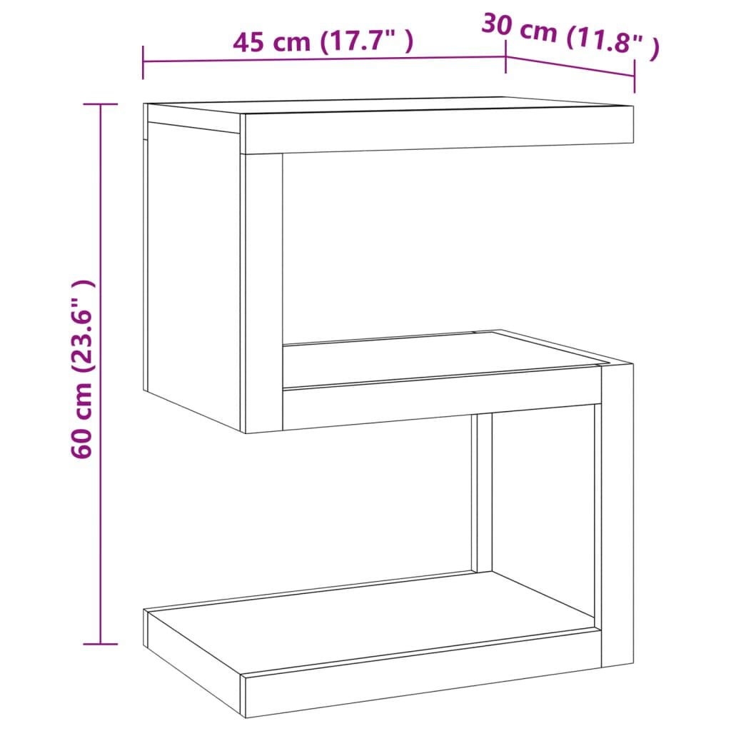 vidaXL Side Table 45x30x60 cm Solid Wood Teak